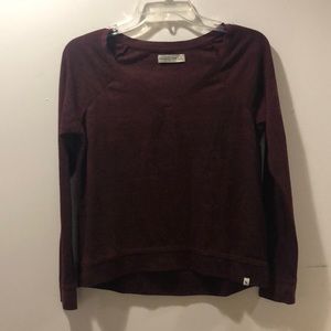 Abercrombie maroon v-neck thermal